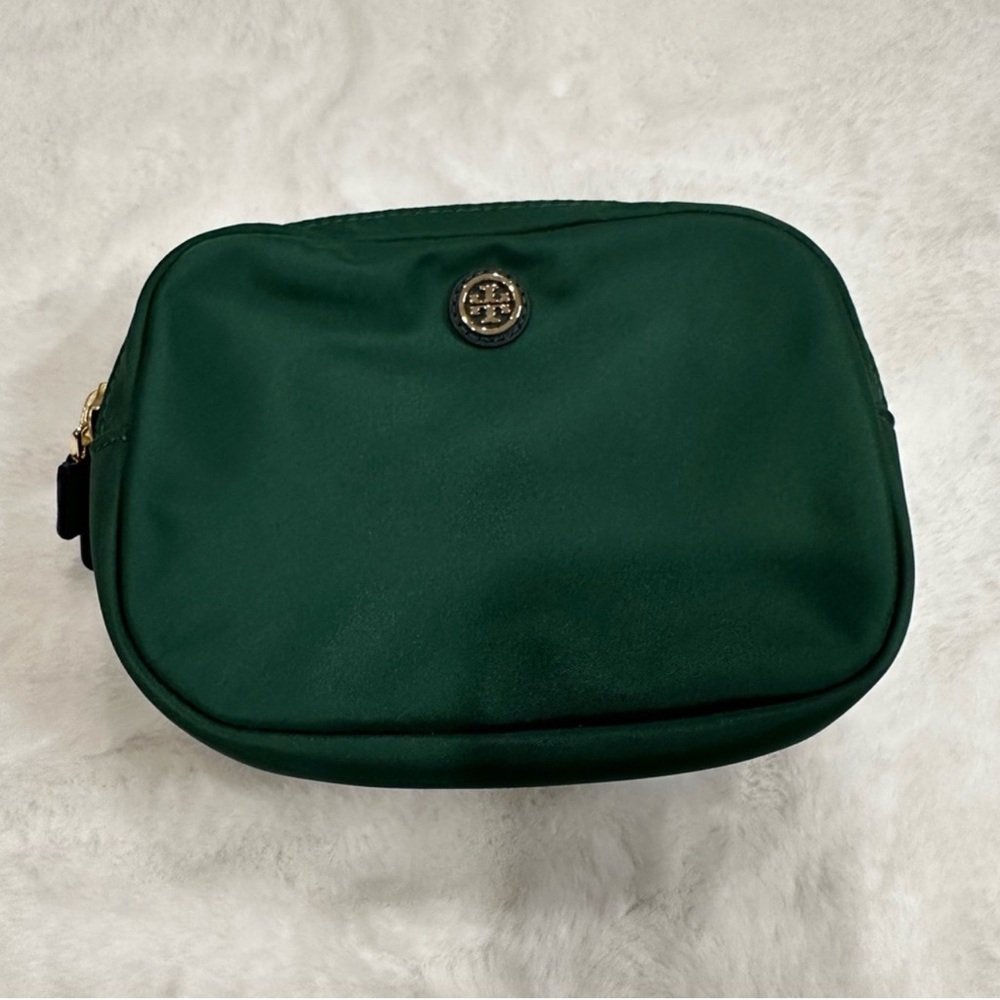 Tory Burch Dark Green Cosmetic Bag